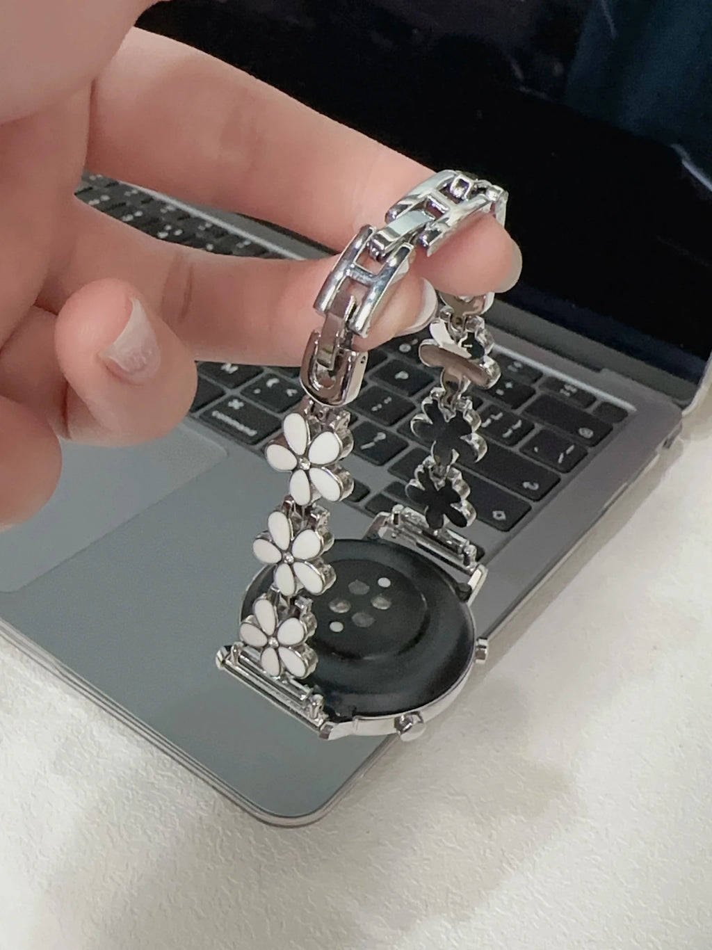 New 20mm 22mm 18mm Flower bracelet Link Strap For Samsung Galaxy Watch 7 FE 5 Pro 4 6 classic band 44mm 40mm sport correa loop