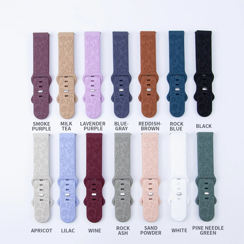 Prints Design Strap for Samsung Galaxy Fit 3 Watch Band Silicone Engraving Bracelet for Samsung Galaxy Fit3 Floral Wristband