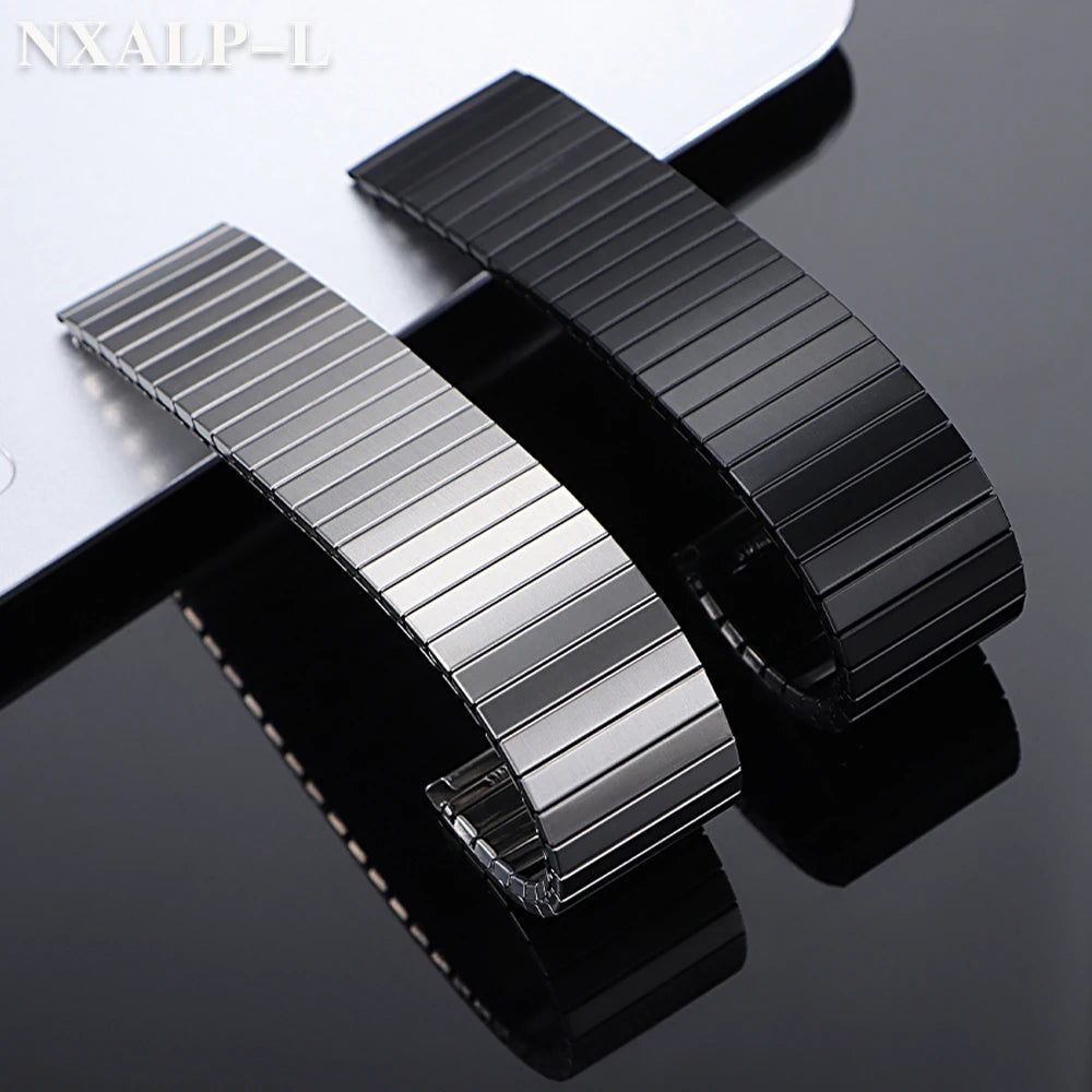 18mm 20mm 22mm Stainless Steel Elastic Stretch Strap for Huawei for Samsung Galaxy Smart Watch Band Metal Expansion Wristband