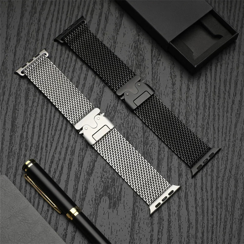 Titanium band For Apple Watch Ultra 2 49mm Series 10 9 8 7 6 5 4 SE 46mm 42mm 41mm 45mm 44mm 38mm 40mm Milanese Loop Accessories