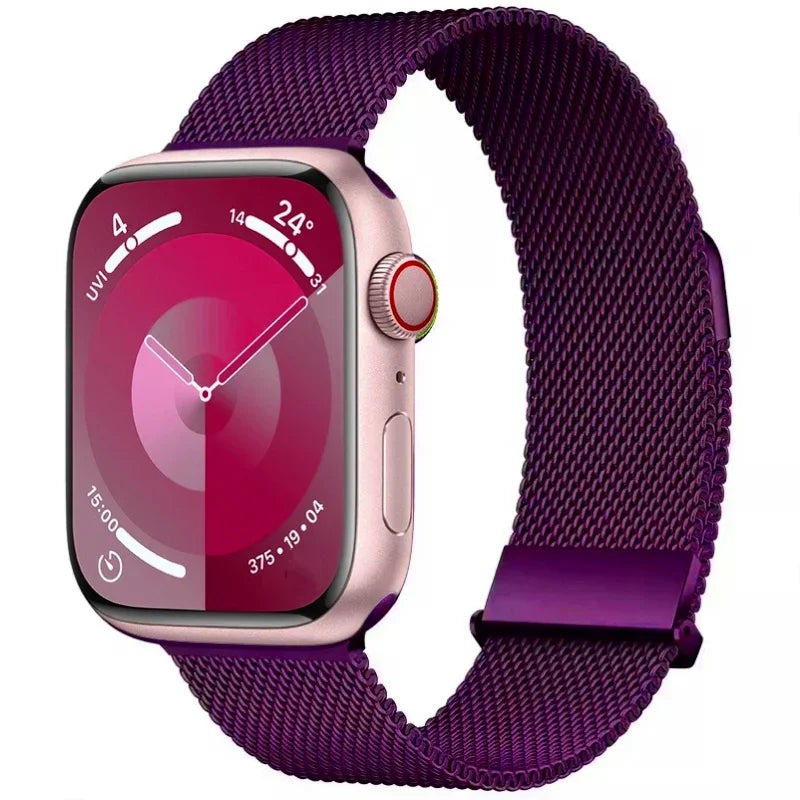 Milanese Loop band For Apple Watch Ultra 2 49mm 11 10 9 8 7 6 5 4 SE Magnetic Buckle Wristband Apple Watch 46mm 42mm 45mm 41mm 44mm 40mm