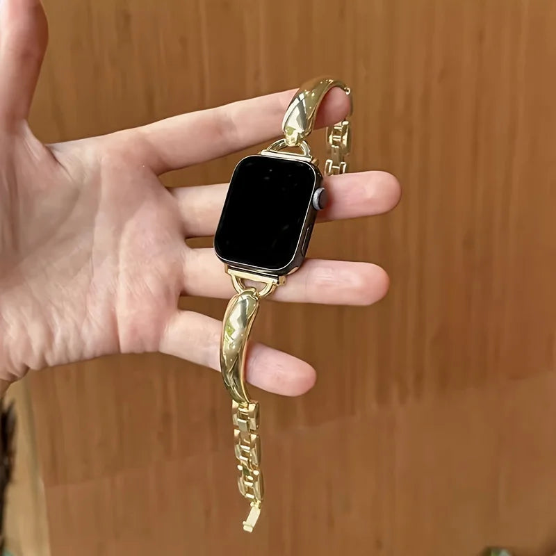 Women Slim Stainless Steel band For Apple Watch Series 9 45mm 41mm 8 7 SE 6 5 4 38mm 40mm 42mm 44mm Ultra band for Apple Watch band