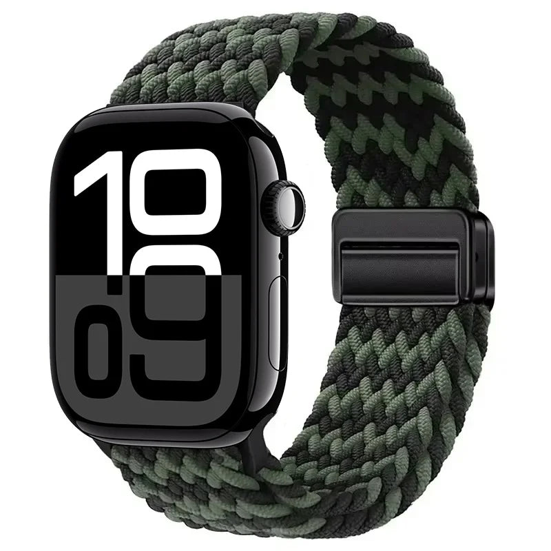 Nylon Braided Loop band for Apple Watch Ultra 3 2 49mm 11 10 42mm 46mm 9 8 7 45mm 41mm Magnetic band Apple Watch 6 5 SE 44mm 40mm band