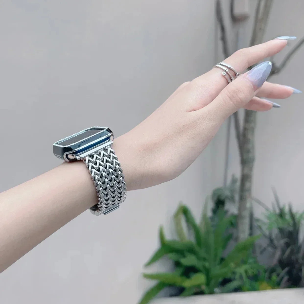 Luxury Stainless Steel band For Apple Watch 9876 45mm 44mm 42mm 41mm 38mm 40mm metal Braided band Correa Apple Watch Ultra 49mm S10 42mm 46m