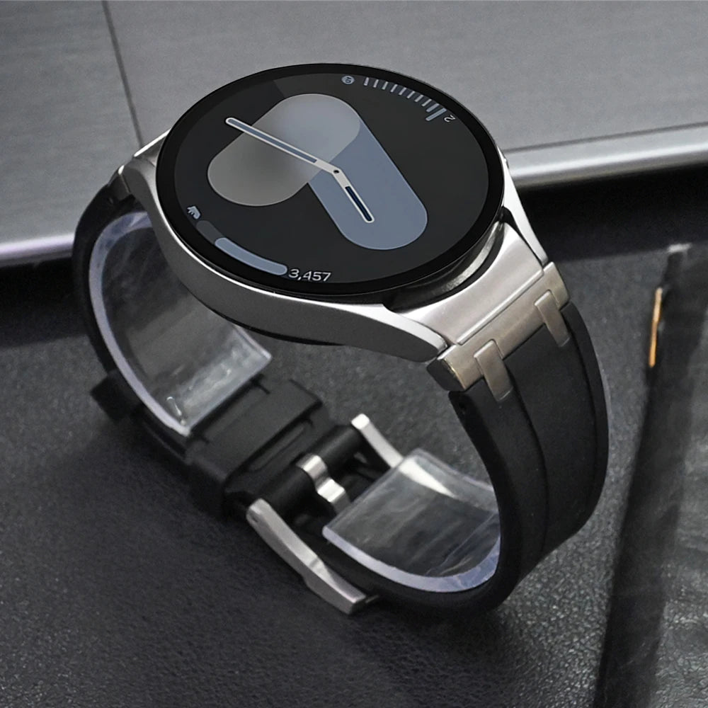 Silicone band for Samsung Galaxy Watch 7 40mm 44mm 6 4 classic 46 47mm 42 43mm 5 pro 45mm watchband no gaps men sports bracelet