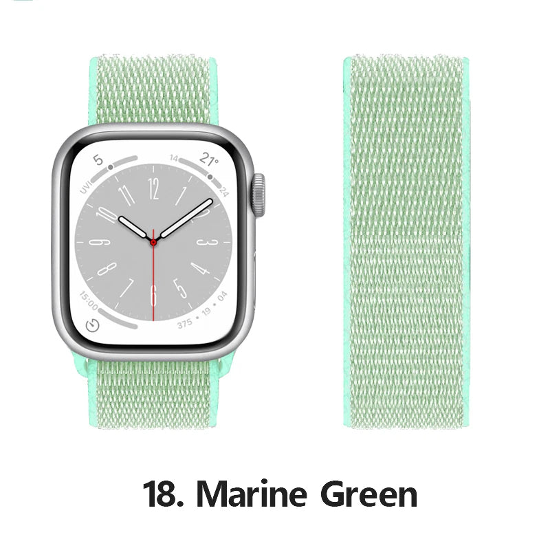 Nylon loop Correa For Apple Watch band 45mm 44mm 46mm 40mm 49mm 41mm 42mm 38mm band Apple Watch Series 6 SE 7 8 9 10 Ultra 2 bands