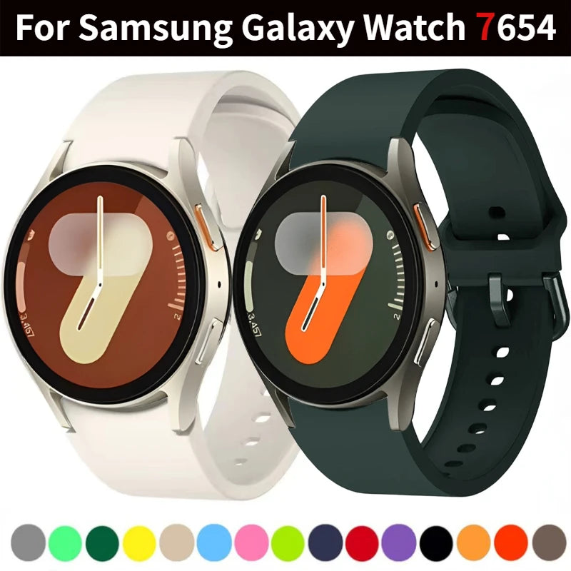 Original Silicone Strap For Samsung Galaxy Watch 7/6/5/4 44mm 40mm 5 Pro Sports Bracelet Galaxy Watch 6 4 Classic 47mm 43mm Band