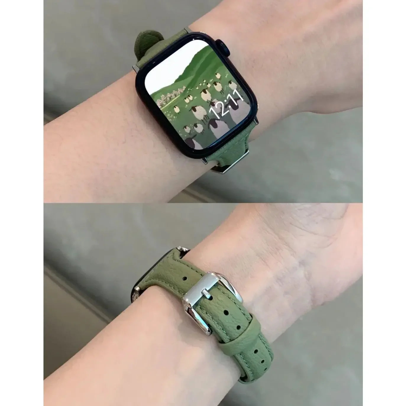 Slim leather band for Apple Watch band Ultra 2 49mm Series 10 7 8 9 41mm 45mm 38mm 42mm Wrist band Apple Watch SE 6 5 4 40mm 44mm m