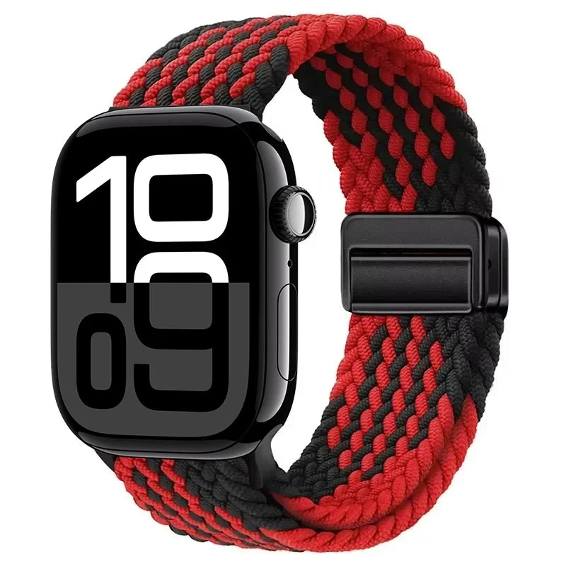 Nylon Braided Loop band for Apple Watch Ultra 3 2 49mm 11 10 42mm 46mm 9 8 7 45mm 41mm Magnetic band Apple Watch 6 5 SE 44mm 40mm band
