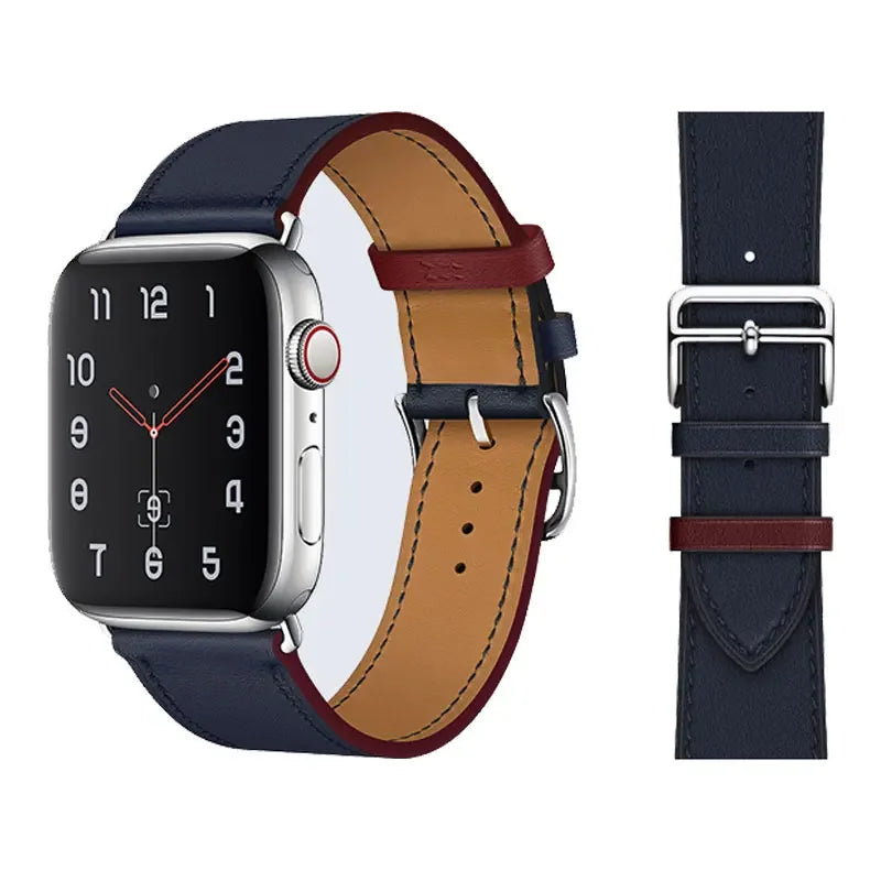 Leather band For Apple Watch Ultra 2 49mm 9 8 7 45mm 41mm High quality business wristband For Apple Watch 6 5 4 3 SE 44mm 40mm 42mm