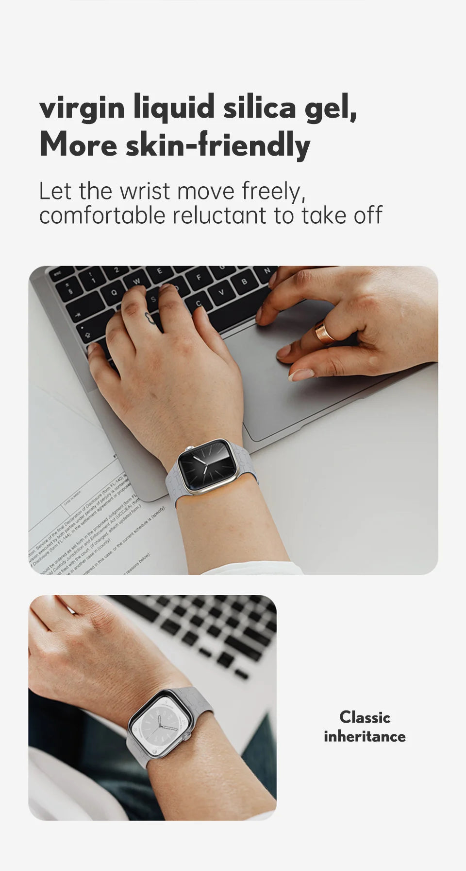 PZOZ Silicone Watch band For Apple Watch Ultra 3 2 49mm Chain Magnetic Wrist band For Apple Watch Series 11 10 9 8 Wristband