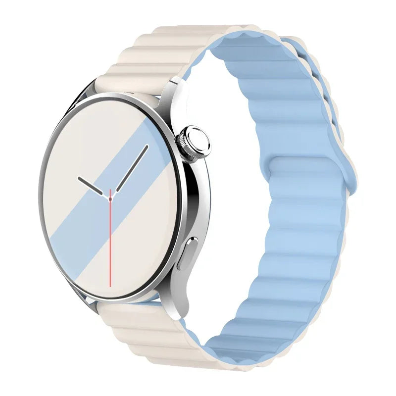 silicone strap For Samsung Galaxy watch 7/6/5/4/5pro/6-4 Classic/FE 20mm 22mm band Magnetic Loop bracelet huawei GT 4-3-pro-2e