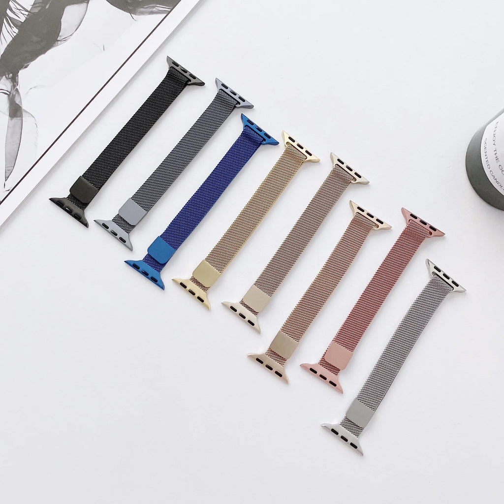 Magnetic Loop band For Apple Watch band 40mm 44mm 45mm 41mm 42mm 38mm Slim Stainless steel band Apple Watch Series 3 4 5 6 SE 7
