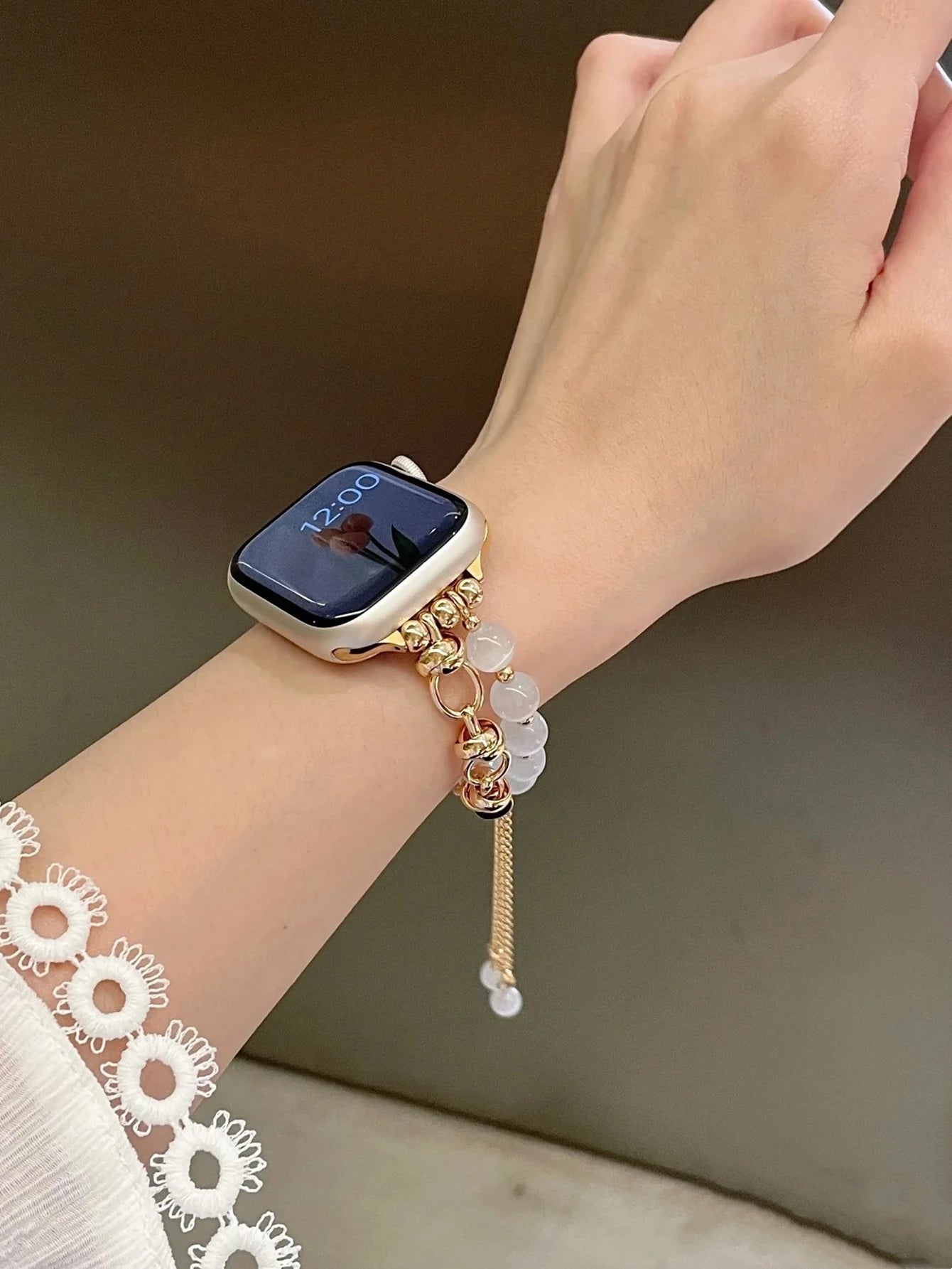 Elegant Beads Link band For Apple Watch band For Women 38mm 40mm 41mm 42mm 44mm 45mm 46mm 49mm