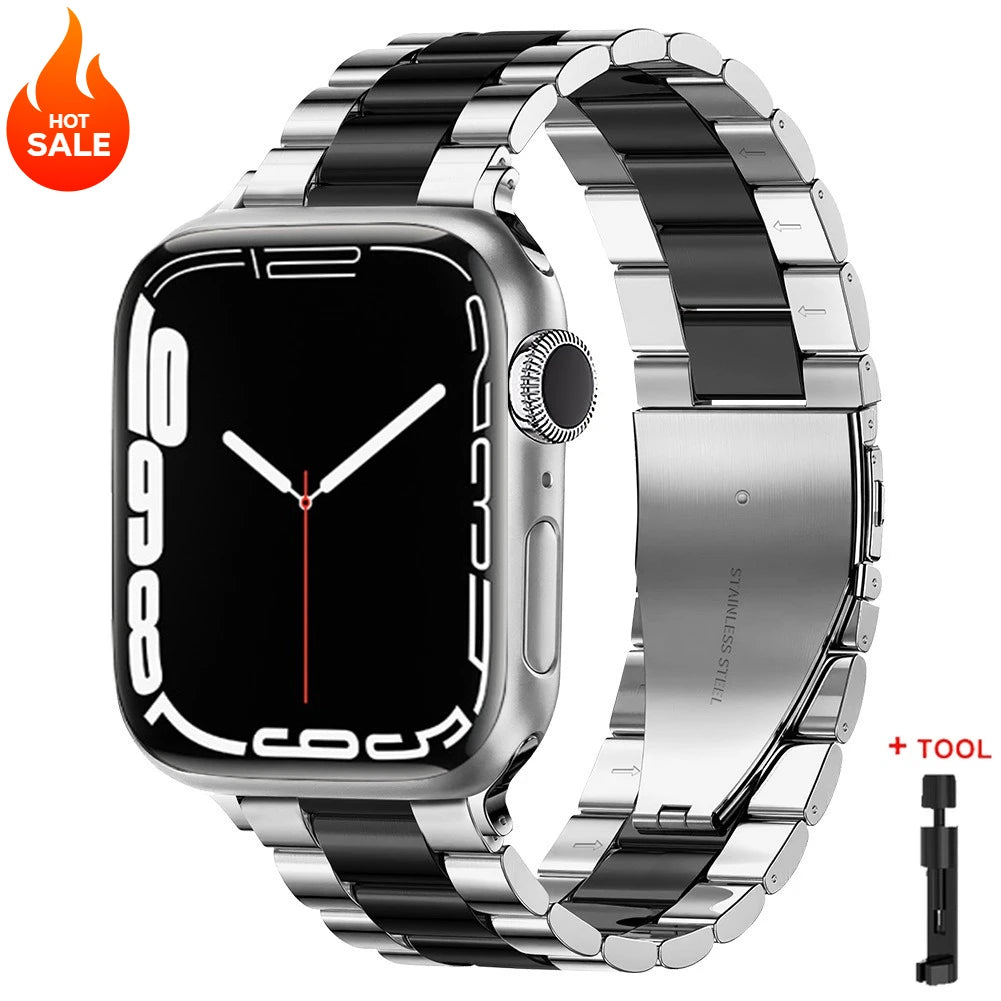 Metal Stainless Steel band for Apple Watch band Ultra 3 2 49mm 46mm 42mm 45mm 44mm 41mm band Apple Watch Series 11 10 9 8 7 6 SE 5 4