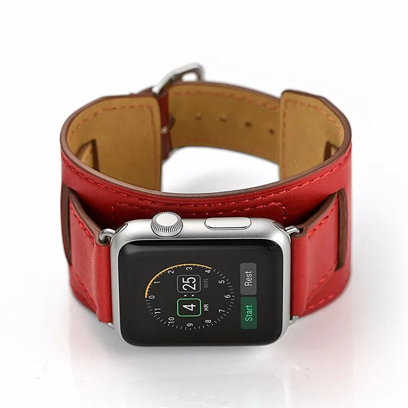 Cuff band for Apple Watch band 44mm 45mm 40mm 49mm 41mm 42mm 38mm Leather watch band Apple Watch Series 9 8 7 5 SE 6 Ultra 2 band