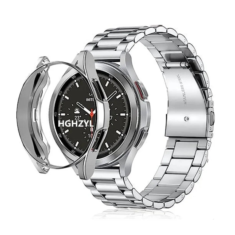 Metal Stainless Steel Strap for Samsung Galaxy Watch 6/5 40mm 44mm For Galaxy Watch 6 Classic 43mm 47mm Bracelet Protective Case