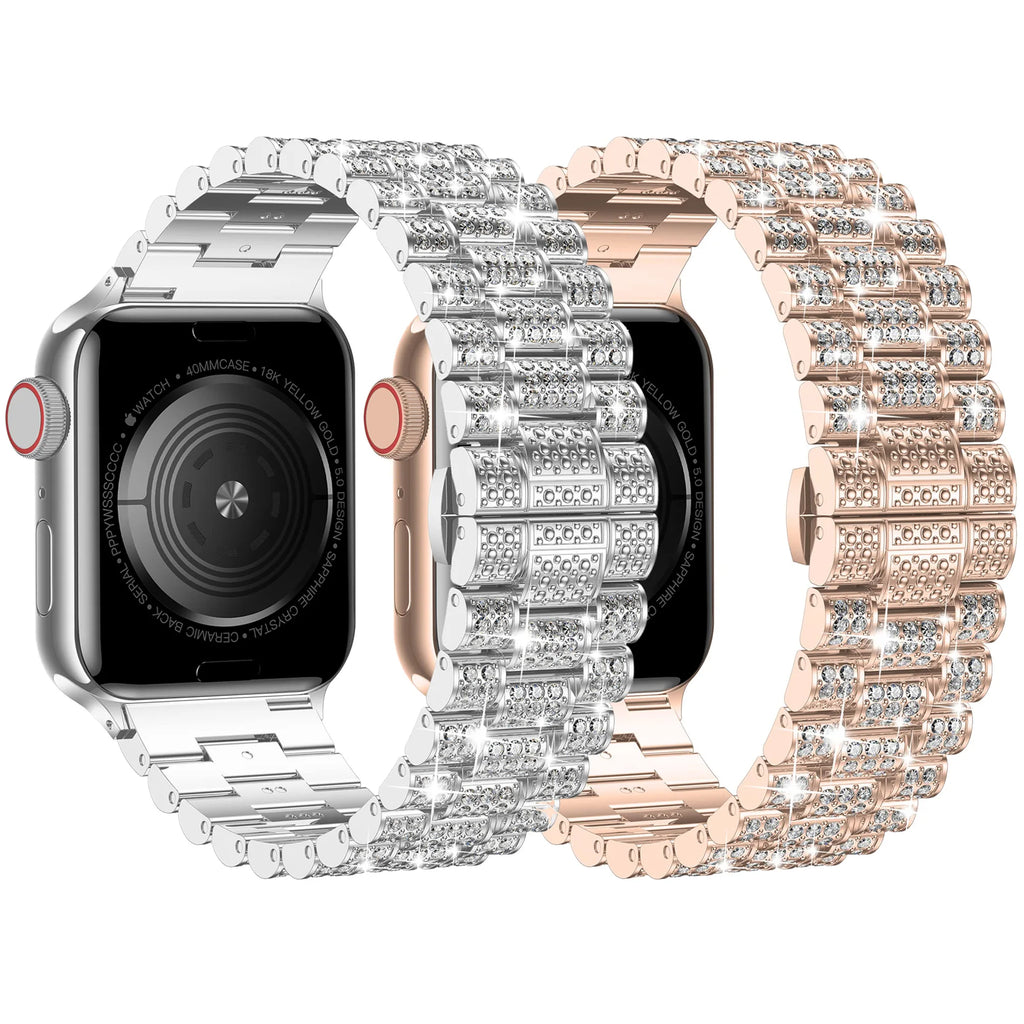 Women's Diamond band For Apple Watch Ultra 2 band 9 49mm 44mm 40mm 41mm 45mm metal band Apple Watch Series 8 7 6 SE 5 Watchband