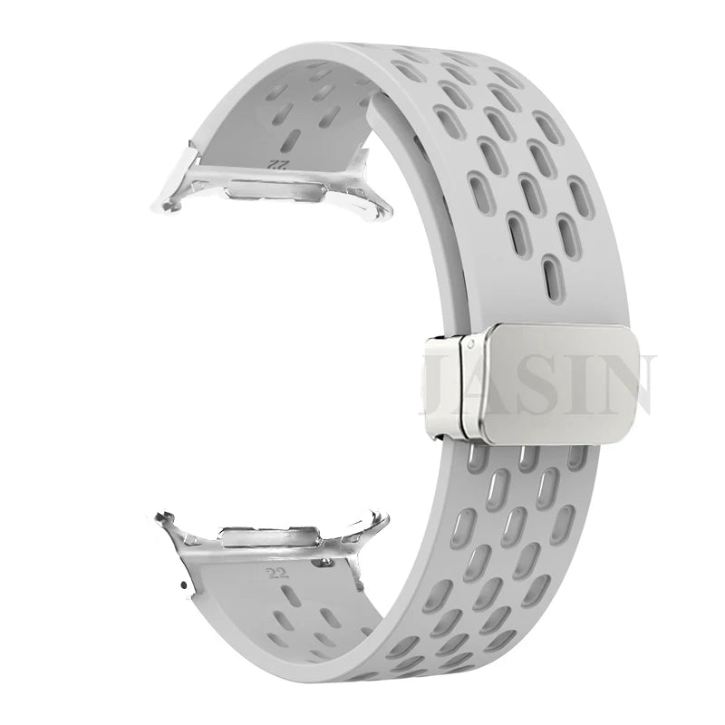 Silicone Strap for Samsung Galaxy Watch 8 40mm 44mm 8 Classic 46mm Magnetic Buckle Band Breathable Watchband No Gaps Bracelet