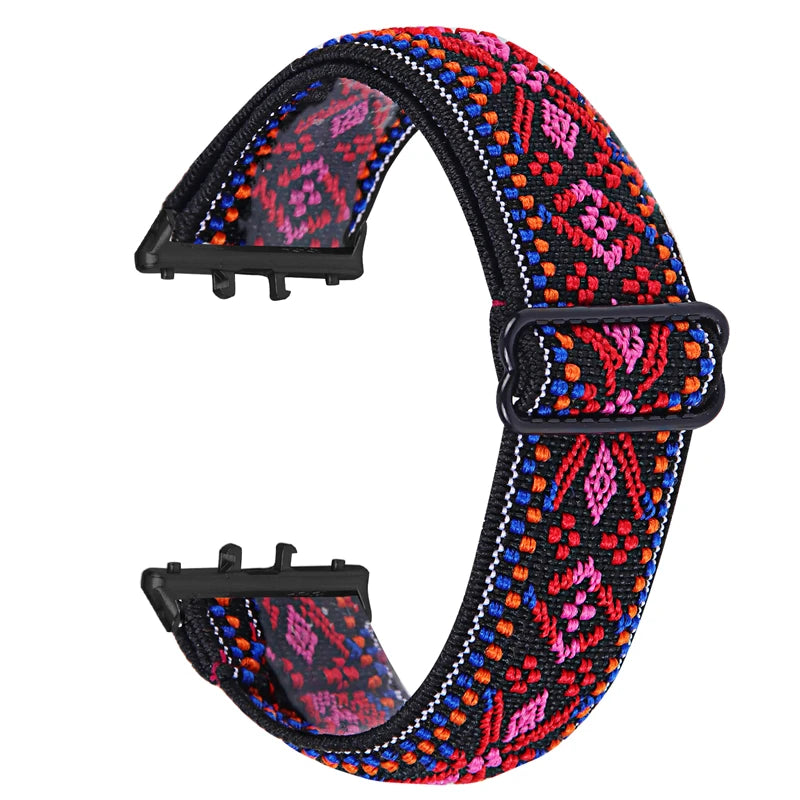 Elastic Nylon Strap For Samsung Galaxy Fit 3 Watch Bracelet Vintage Bohemian National Style Watchband For Samsung Fit 3 SM-R390