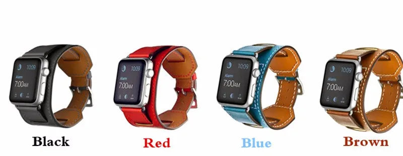 Cuff band for Apple Watch band 44mm 45mm 40mm 49mm 41mm 42mm 38mm Leather watch band Apple Watch Series 9 8 7 5 SE 6 Ultra 2 band