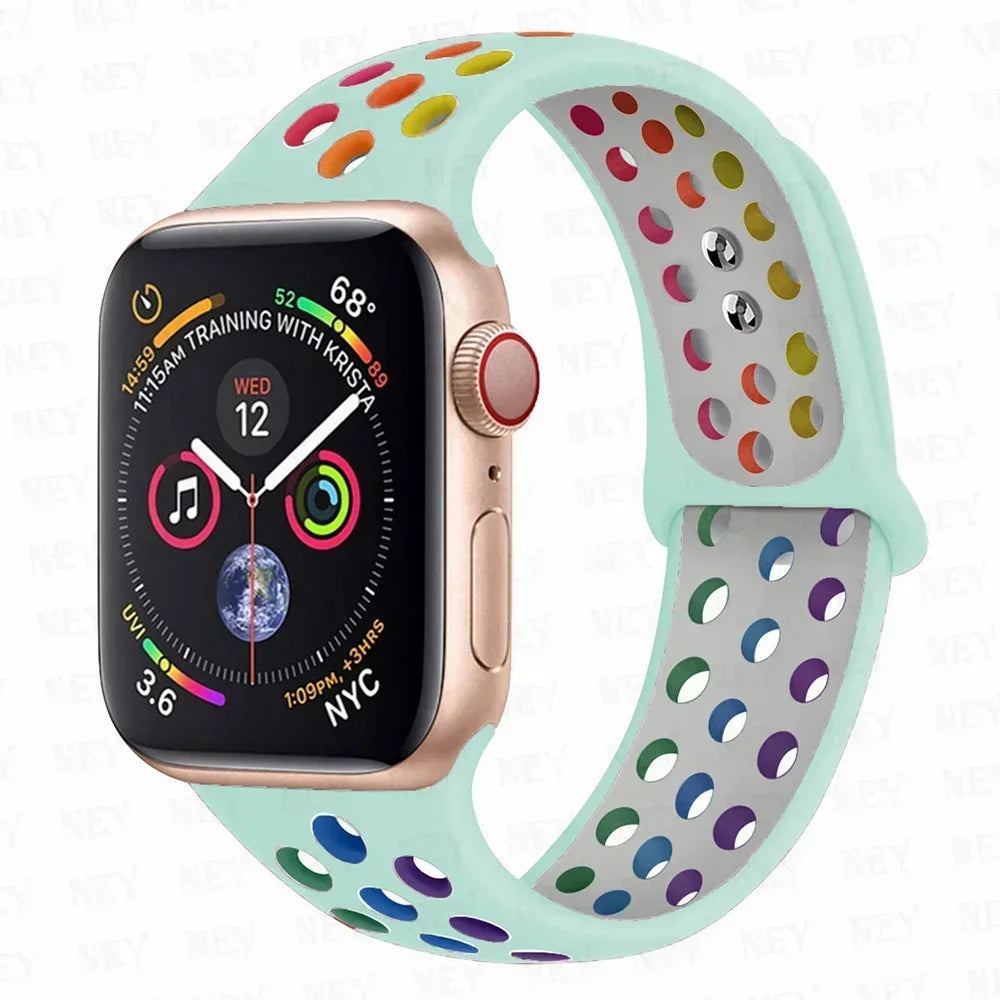 Sport band For Apple Watch band 45mm 49mm 44mm 40mm 41mm 42mm 46mm Silicone band Apple Watch Ultra 2 Series 10 9 8 SE 7 6 5 4 3