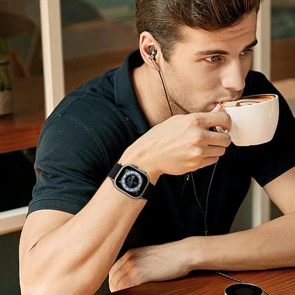 Silicone Ocean band for Apple Watch band Series Ultra 9 8 7 6 5 4 10 SE Apple Watch band 42mm 44mm 45mm 49mm 40mm 41mm 46mm band