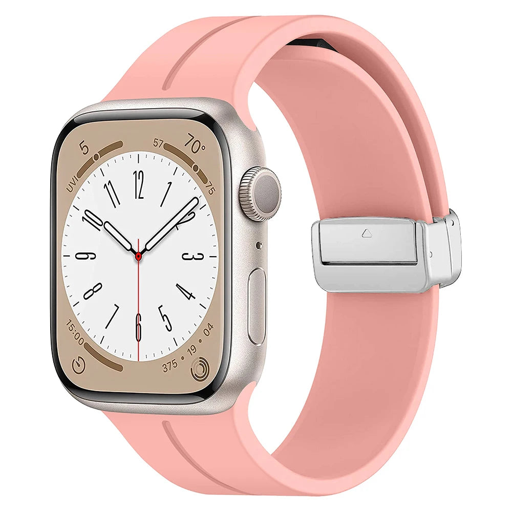 For Apple Watch band 45mm 41mm 49mm 44mm 42mm 46mm Magnetic Silicone band correa Apple Watch Series 10 9 8 7 SE 6 5 4 Ultra band