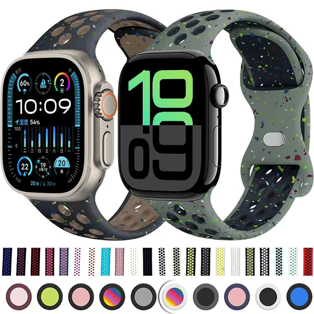 Flash Silicone band For Apple Watch 10 9 8 7 Ultra 2 49mm 46mm 45mm 42mm 41mm band Wristband Apple Watch 6 5 4 SE 44mm 40mm Belt