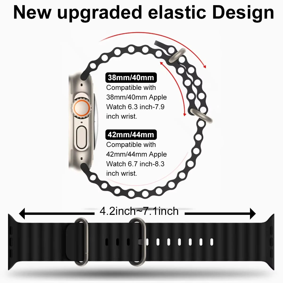 Ocean band for Apple Watch band Ultra 3 2 49mm 44mm 40mm 45mm 41mm 42mm 46mm Sport band Apple Watch Series 11 9 8 7 6 5 SE 3 10