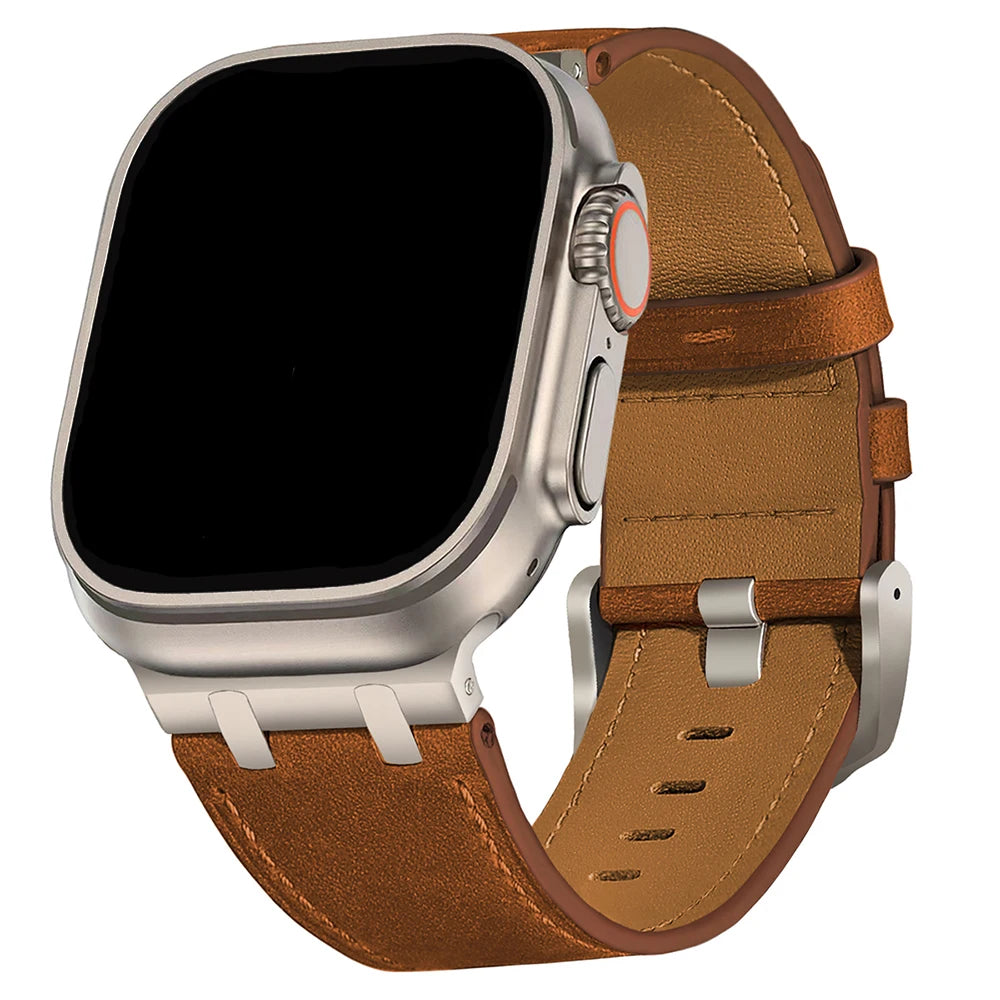 Leather band for Apple Watch Ultra 2 49mm Series 10 46mm Luxury band sport band for Apple Watch 10 9 8 7 6 5 4 SE Ultra 44mm 45mm