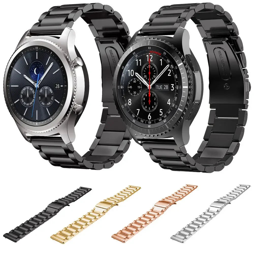 22mm 20mm Strap for Samsung Galaxy 7 6 5 4 40/44mm 6Classic Gear S3 Active2 Stainless Steel Bracelet for Huawei GT3 4Pro Amazfit