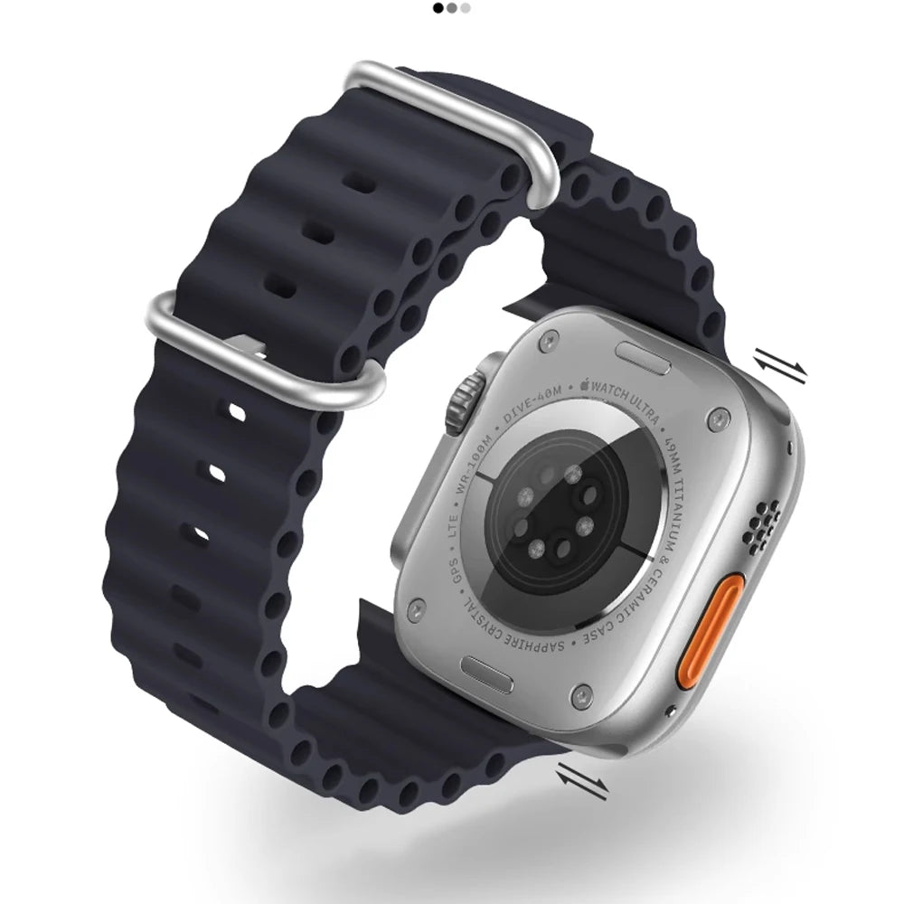 Ocean band for Apple Watch Ultra 3 2 49mm 45mm 46mm 42mm 44mm 40mm Silicone sport band correa Series 11 10 9 7 8 6 SE3 band