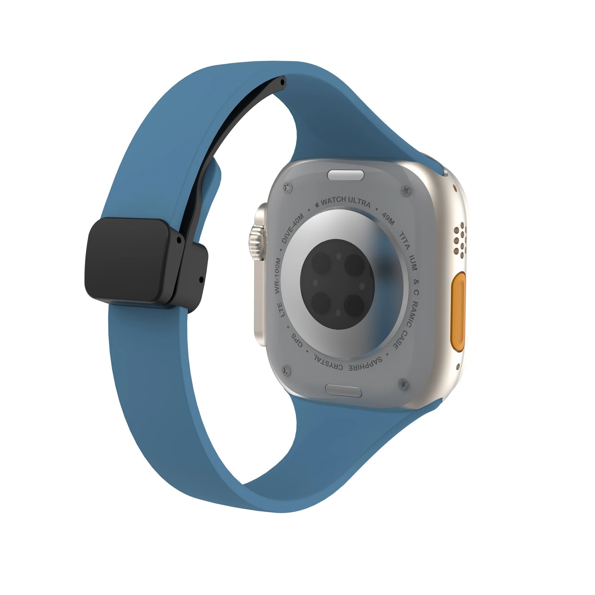 Women Slim Silicone band Magnetic Buckle band For Apple Watch Ultra 2 49mm 45mm 41mm 44mm 42mm 40mm 38mm 9 8 7 SE 6 5 4