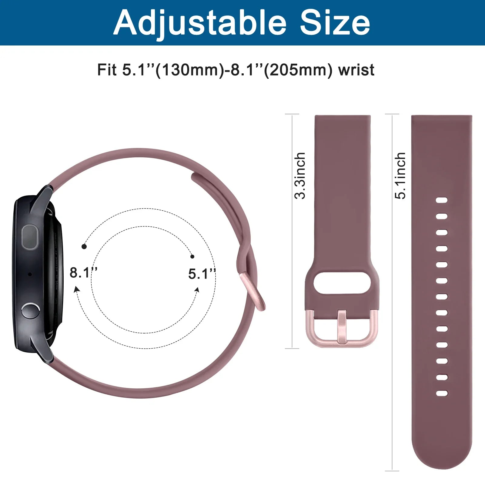 20mm Silicone Band for Samsung Galaxy Watch Active 2 40mm Strap Sport Bracelet for Samsung Galaxy Watch Active 2 44mm Watchband