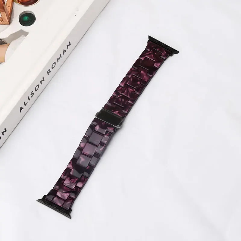 Resin band for Apple Watch band 44mm 40mm 45mm 49mm 38mm 42mm 41mm Fashion Wrist band for Apple Watch Series 8 7 6 5 4 3 2 1 Ultra 2