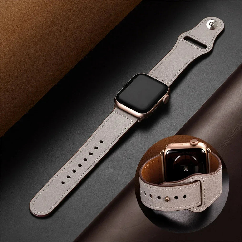 Leather band For Apple Watch 10 band 46mm 42mm 44mm 45mm 49mm 41mm 40mm correa band Apple Watch Series 8 9 3 4 5 6 SE 7 Ultra 2