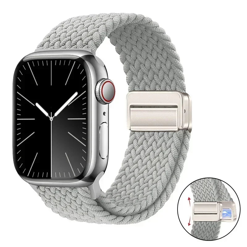 Magnetic Braided band For Apple Watch band 46mm 42mm 45mm 41mm 44mm 40mm Ultra 2 49mm Nylon band Apple Watch 10 9 8 7 6 5 4 SE