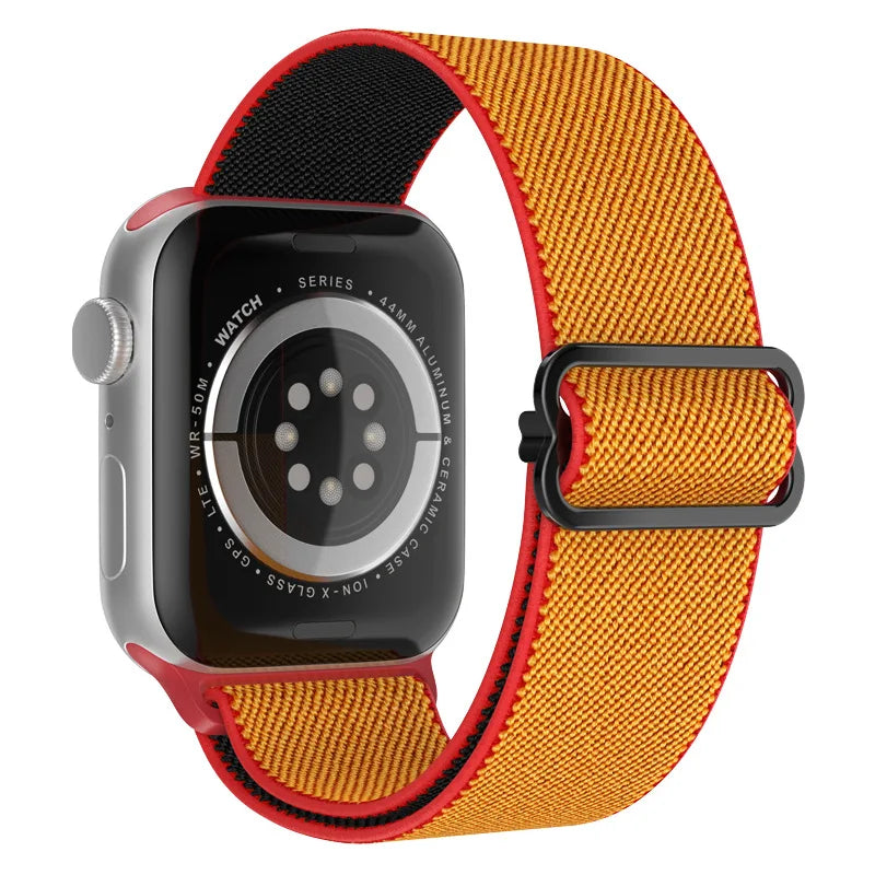 Elastic band for Apple Watch Series 10 9 8 7 6 5 4 SE Ultra 2 49mm 46mm 42mm 41mm 45mm 40mm 44mm Nylon loop band Apple Watch Band