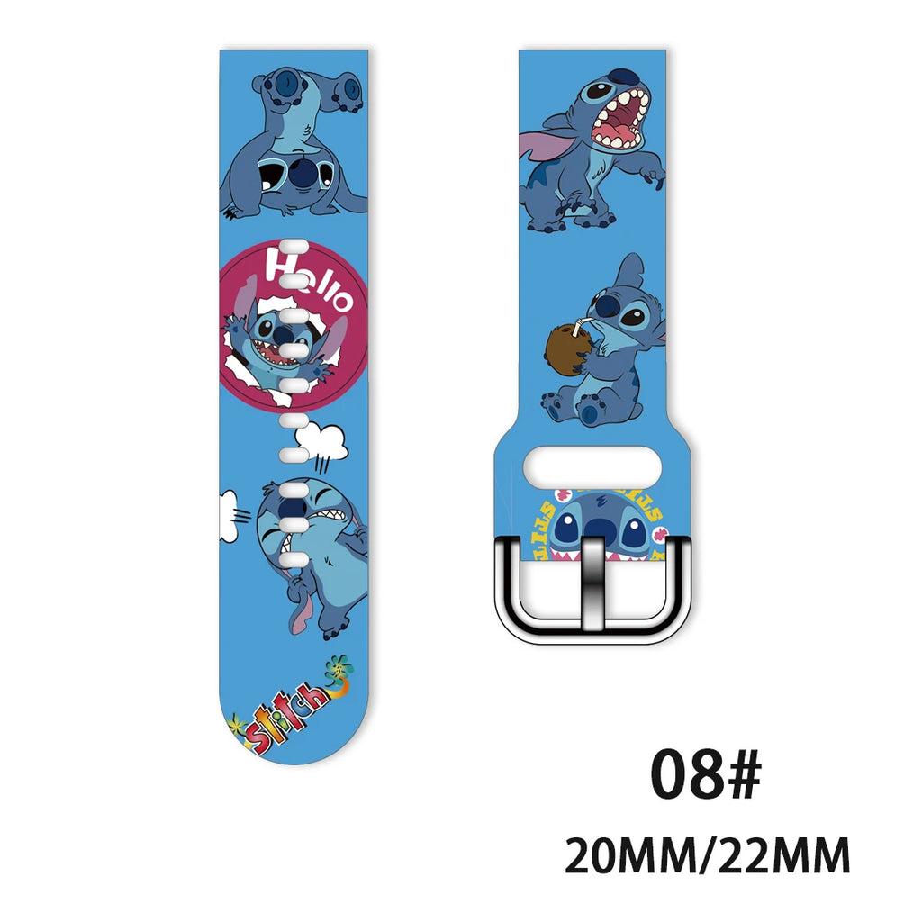 22mm 20mm Lilo & Stitch For Samsung Galaxy watch 4 classic/46mm/Active 2/3/Gear S3/amazfit bracelet Huawei watch GT 2/3 Pro band
