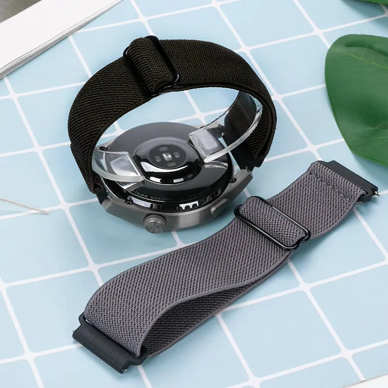 20mm 22mm Elastic Nylon Loop Strap for Samsung Galaxy Watch 4 5 6 7 40/44mm Pro Calssic 42/46mm Band Huawei Gt2/3 Amazfit Gts2/4
