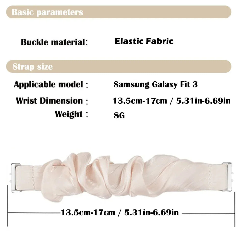 Scrunchie Compatible For Samsung Galaxy Fit 3 SM-R390,Cute Ice Silk Elastic for Samsung Galaxy Fit 3 Accessories