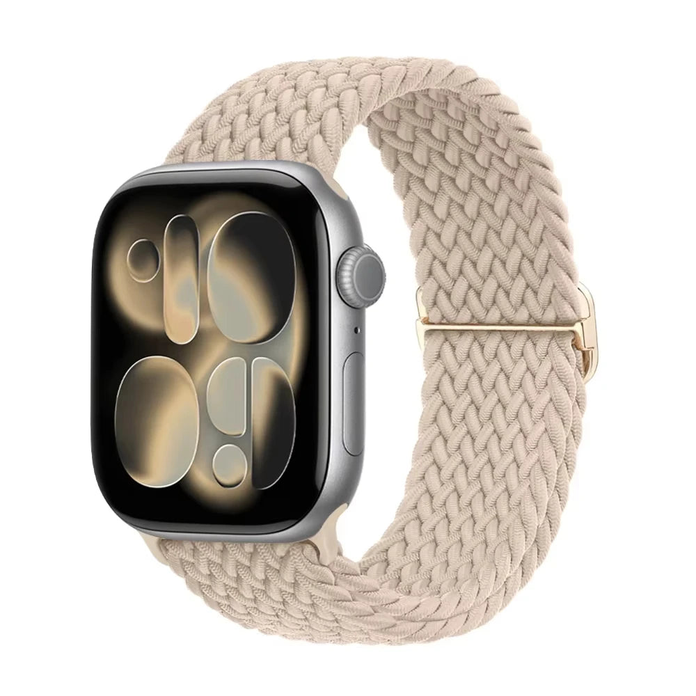 Braided band For Apple Watch band 44mm 45mm 49mm 46mm 40mm 41mm 38mm Elastic Adjustable Nylon band Apple Watch Series 11 10 9 8 SE 7 Ultra3