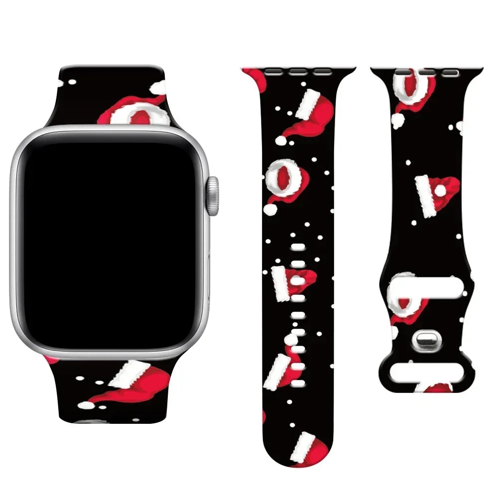 Christmas band for Apple Watch band 40mm 41mm 42mm 44mm 45mm 49mm 46mm Silicone Sport band Apple Watch Ultra 10 9 8 7 6 5 4 3 SE