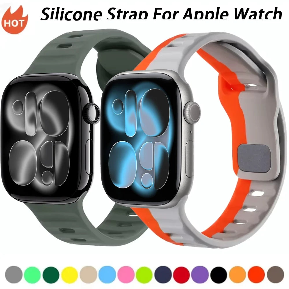 Sports Silicone band For Apple Watch Ultra 3 band 49mm Serise 11 10 9 8 7 46mm 45mm 42mm 41mm Wristband Apple Watch 6 5 4 SE 44mm 40mm