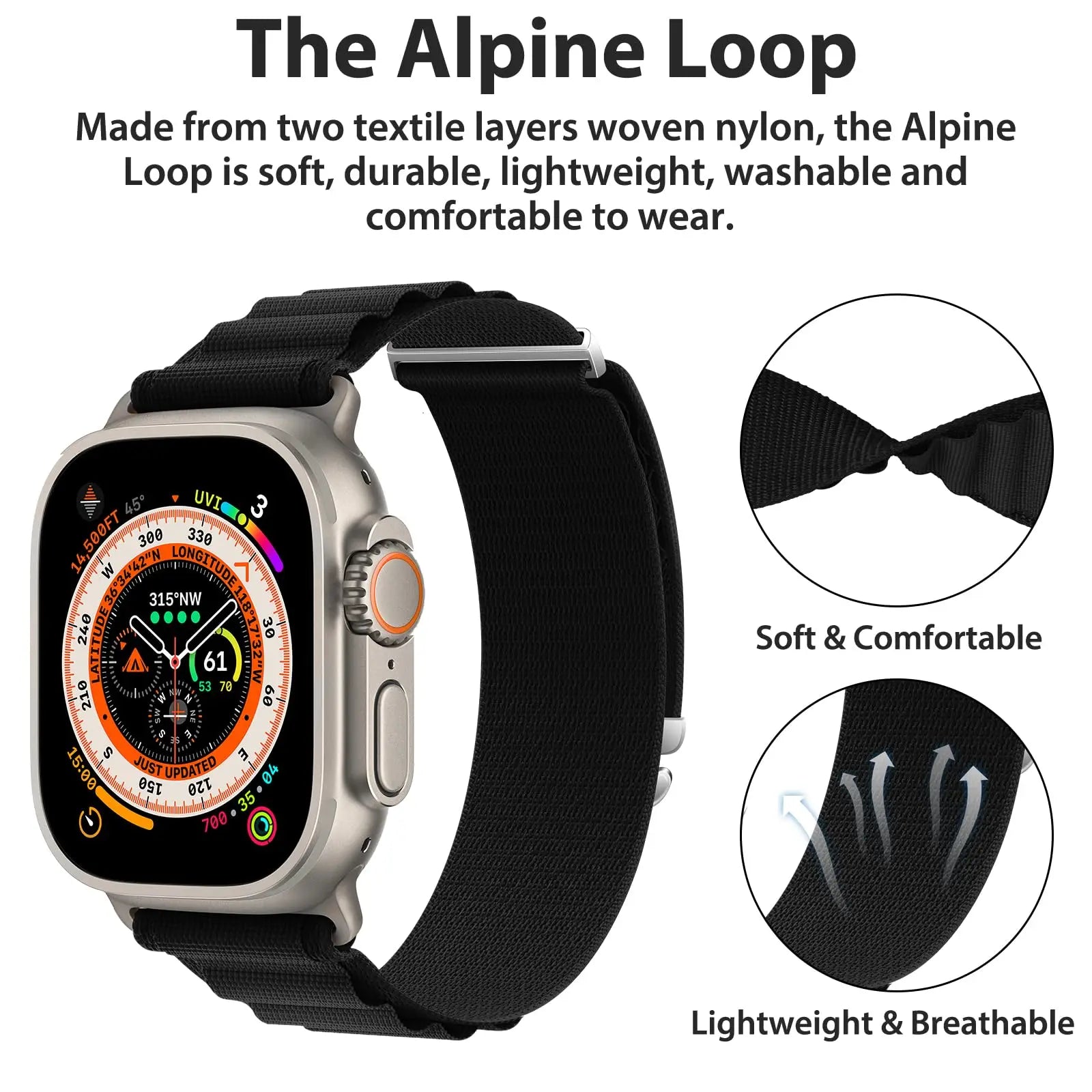 Alpine Loop band For Apple Watch Ultra band 49mm 46mm 45mm 44mm 41mm C Clasp Nylon Wristband For Apple Watch Series 10 42mm 9 8 7 6 5
