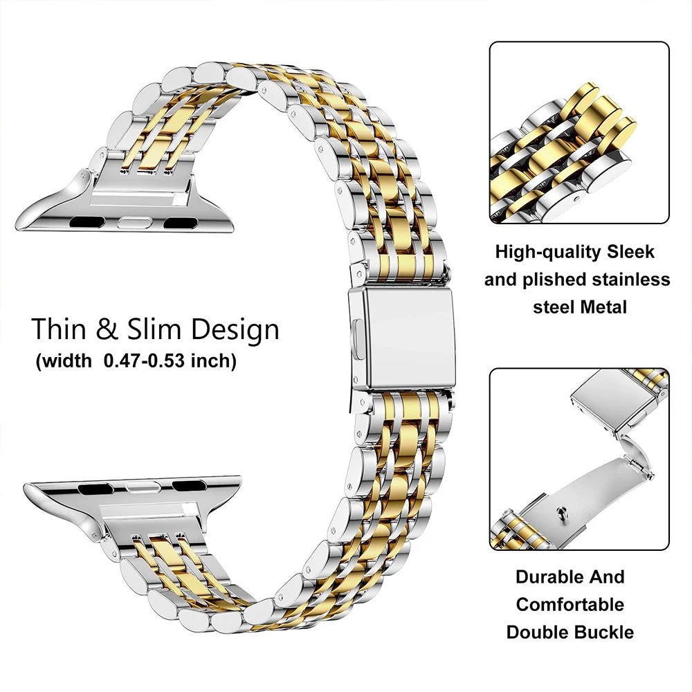 For Apple Watch 10 11 46mm band metal Wristband Lady band For Apple Watch 9 8 7 Ultra 49mm 44mm 45mm band Women Business Watchband