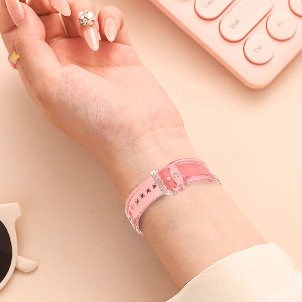 TPU Watchband For Samsung Fit3 Transparent Change Color Light Wrist Bracelet For Samsung Fit 3 Strap Silicone Replacement Strap