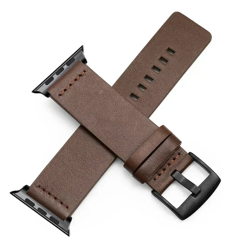 Leather band for Apple Watch Ultra 2 band 49mm S10 46mm 9 8 7 45mm 41mm High Quality band for Apple Watch Series 6 SE 5 4 44mm 40mm