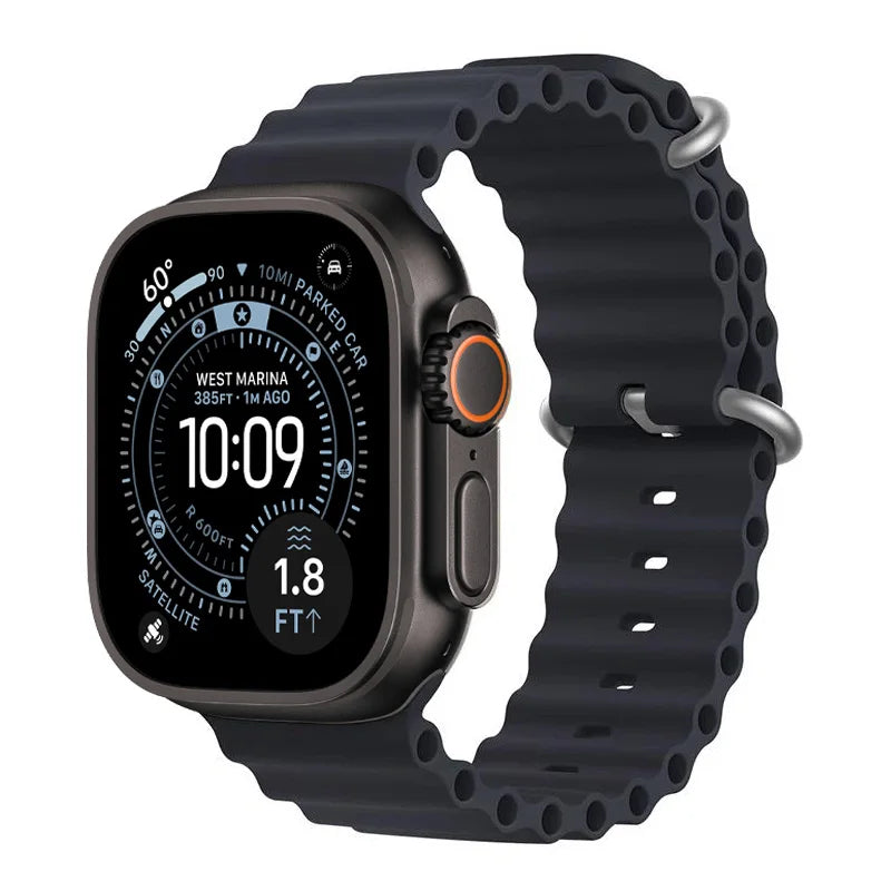 Ocean band for Apple Watch Ultra 3 2 49mm 45mm 46mm 42mm 44mm 40mm Silicone sport band correa Series 11 10 9 7 8 6 SE3 band